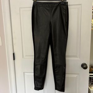 White black faux leather leggings.